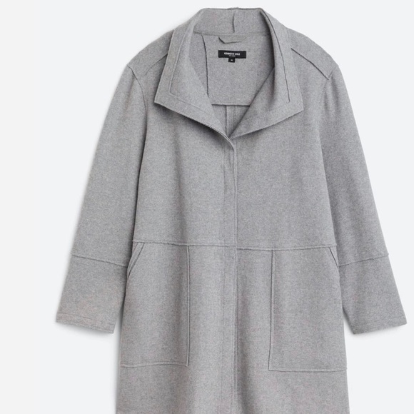 Kenneth Cole grey wool knit gorpcore outdoor neutral casual sweater jacket. SP - Picture 4 of 9